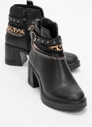 Prologue Shoes Boliva Buckled Chain Block Heel Boot