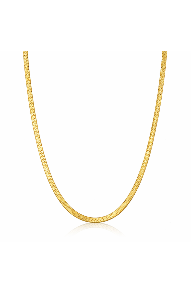 Donatello Gian Gold-Tone Sterling Silver Herringbone Necklace, Main, color, Yellow