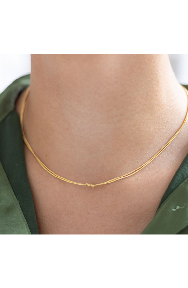 Erin McDermott Jewelry Double-Strand Love Knot Necklace, Alternate, color, Gold