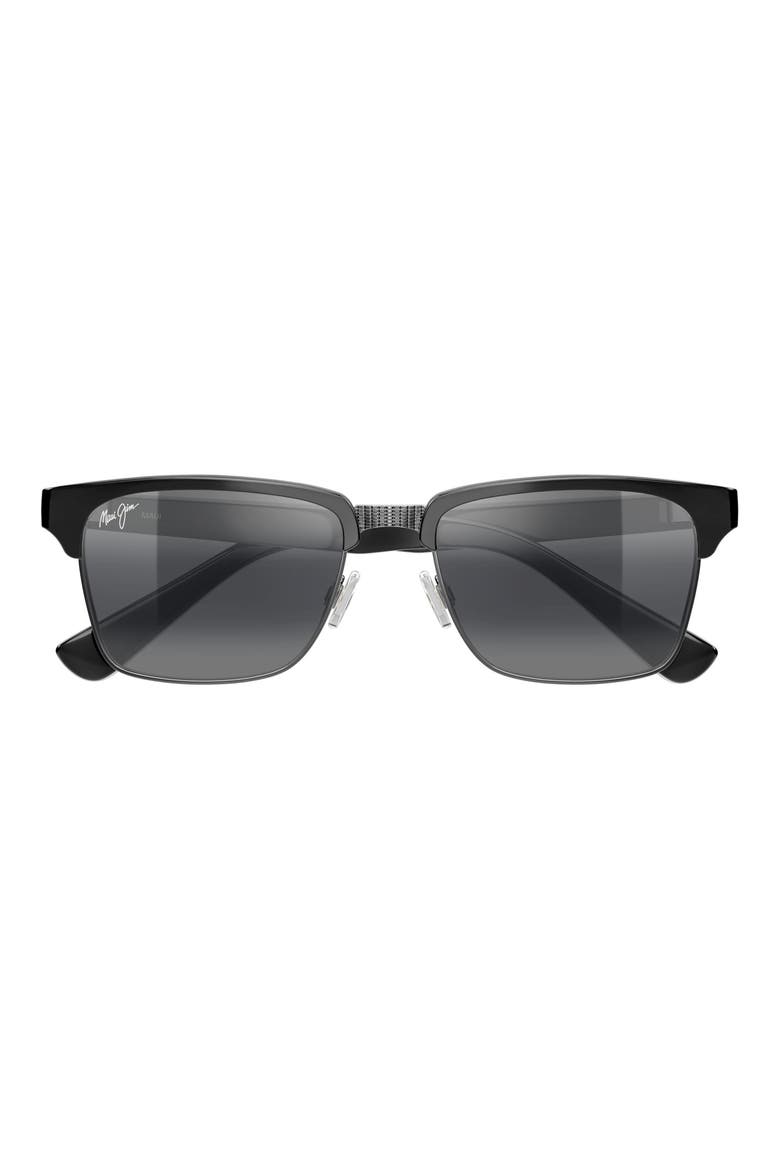 Kawika XL 58mm PolarizedPlus2® Rectangular Sunglasses, Main, color, BLACK