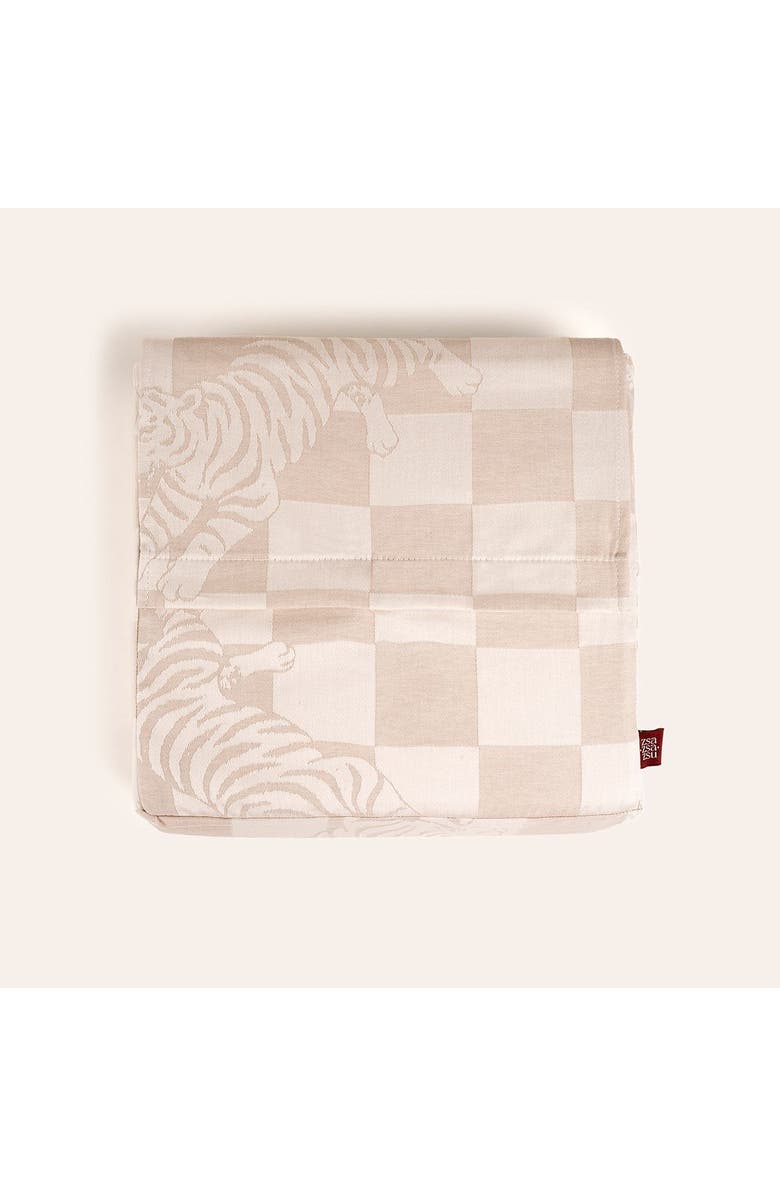 Zsa Zsa Zsu Costa Jacquard King Size 100% Cotton Duvet Cover Full Set 94X87 In Natural, Main, color, Beige