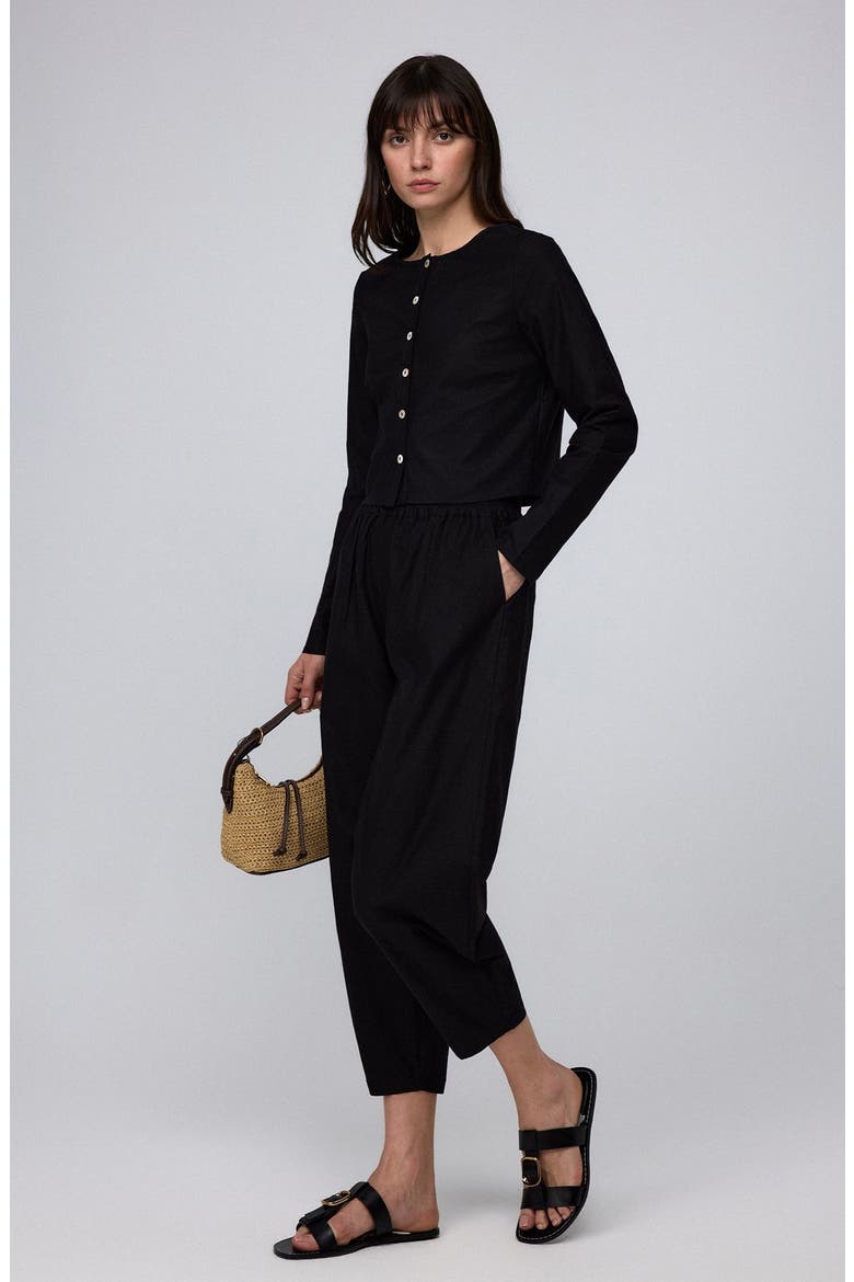 Aella Mid Rise Relaxed Pants, Alternate, color, black