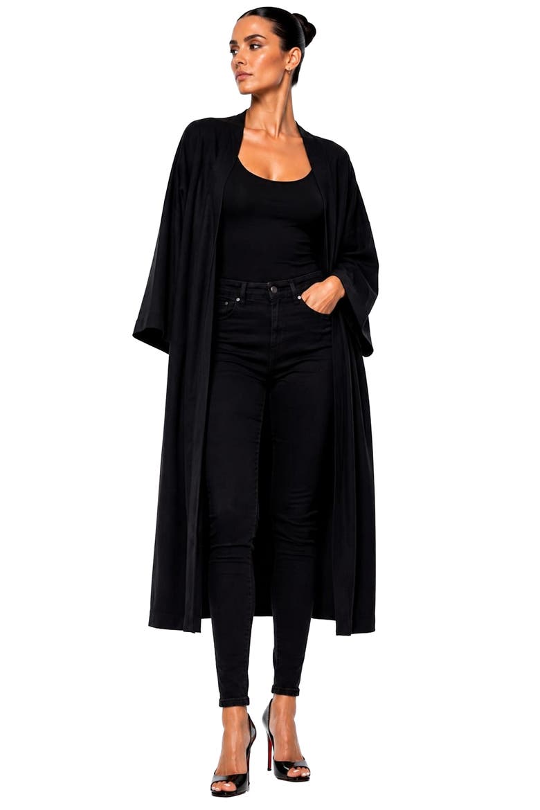 Open Sweater Duster, Alternate, color, BLACK