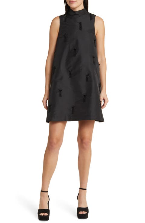Beaded Halter Neck Shift Dress
