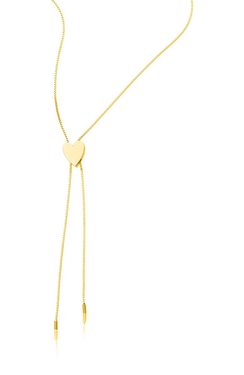 Adornia Gold Vermeil Heart Bolo Necklace, Alternate, color, Yellow