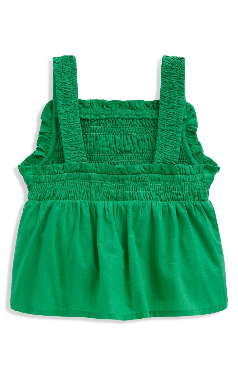 Mini Boden Kids' Floral Embellished Smocked Cotton Top, Alternate, color, Sapling Green