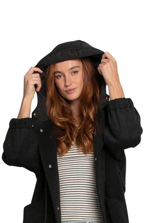 Belle & Bloom Fantasy Land Hooded Wool Blend Coat In Black