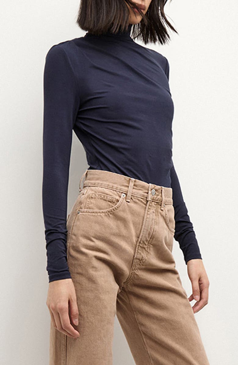 Veronica Beard Mylie Mock Neck Long Sleeve Top, Alternate, color,