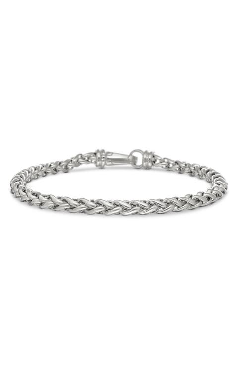Wheat Chain Bracelet in Sterling Silver, 4mm