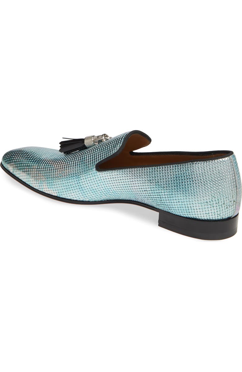 Christian Louboutin Rivalion Flat Spec Pointillé Iridescent Tassel Loafer, Alternate, color,