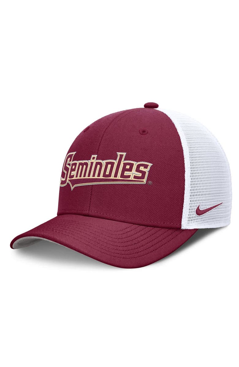Nike Men's Nike Garnet Florida State Seminoles 2025 Dugout Coaches Rise Performance Trucker Adjustable Hat, Alternate, color, 