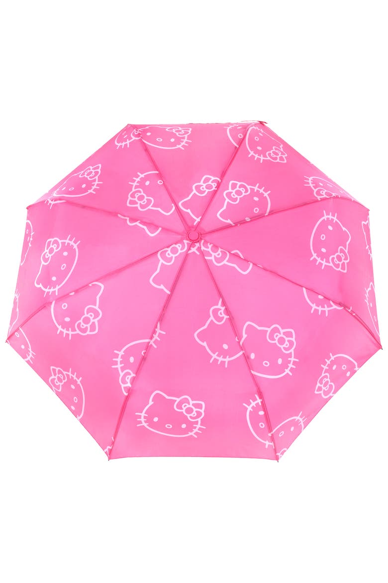 Allover Head Print Umbrella, Alternate, color, PINK