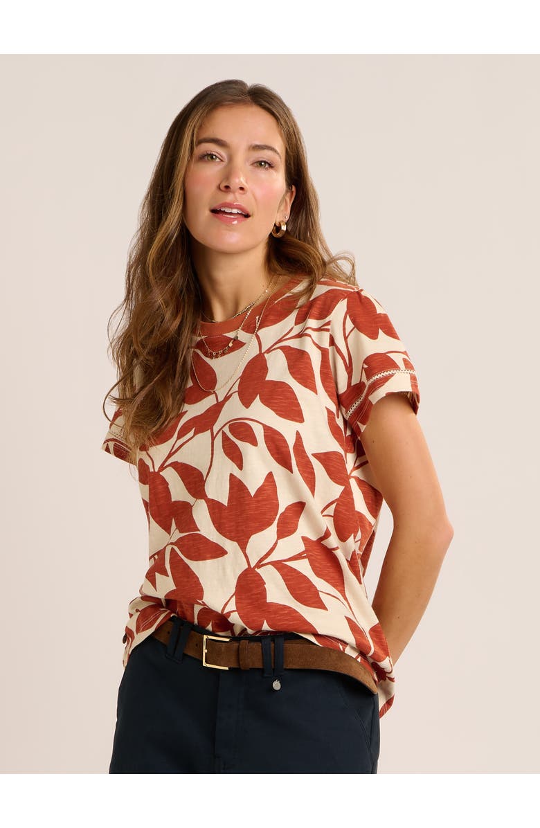 Brakeburn Lisa Trailing Leaf Print T-Shirt, Main, color, Brown