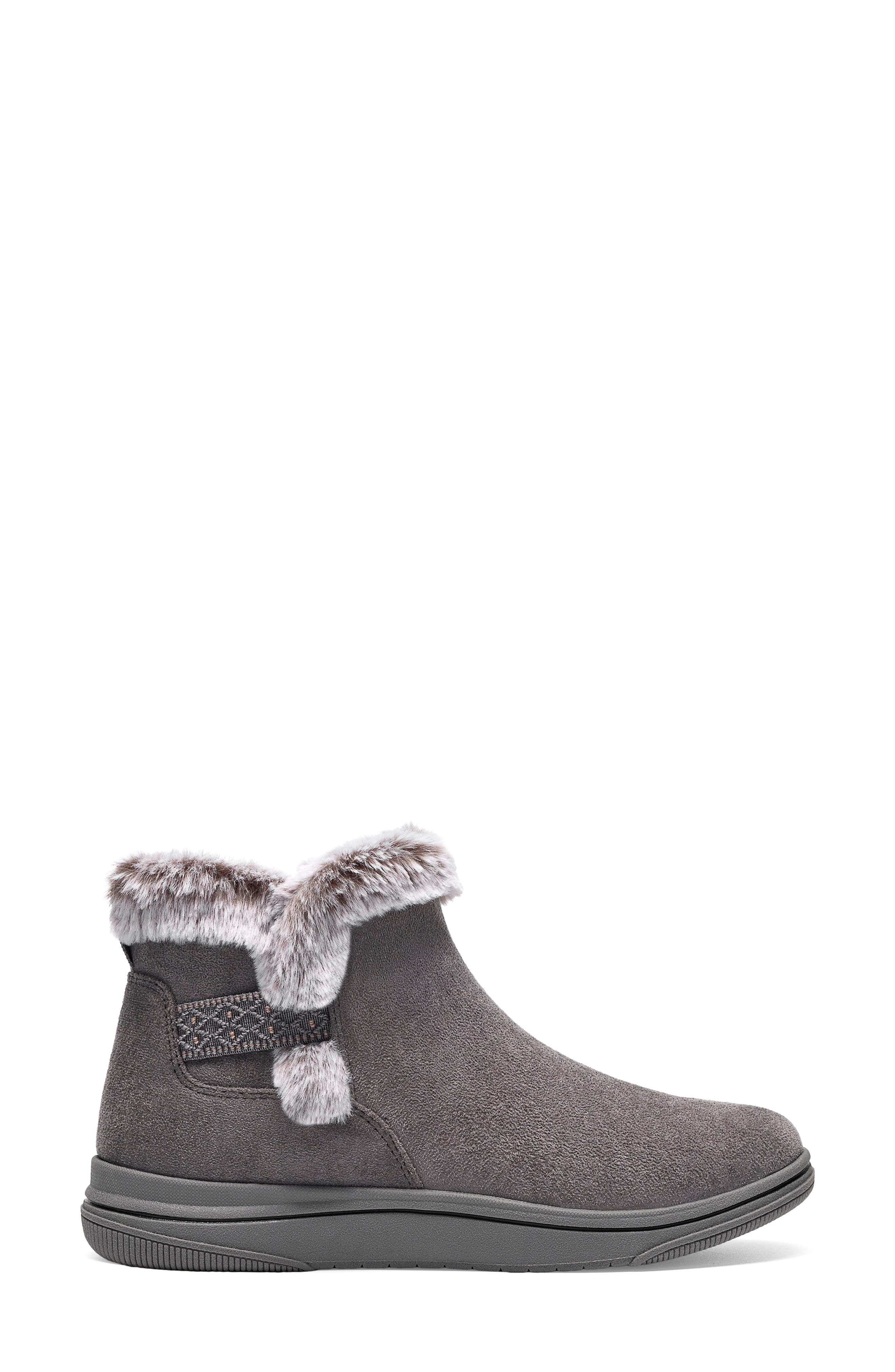Breeze Faux Fur Ankle Boot, Alternate, color, DARK GREY