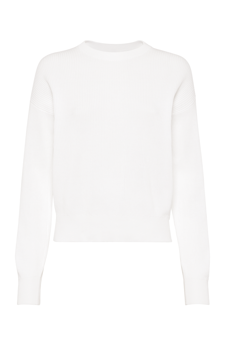 Brunello Cucinelli Cotton English rib sweater with monili, Main, color, 