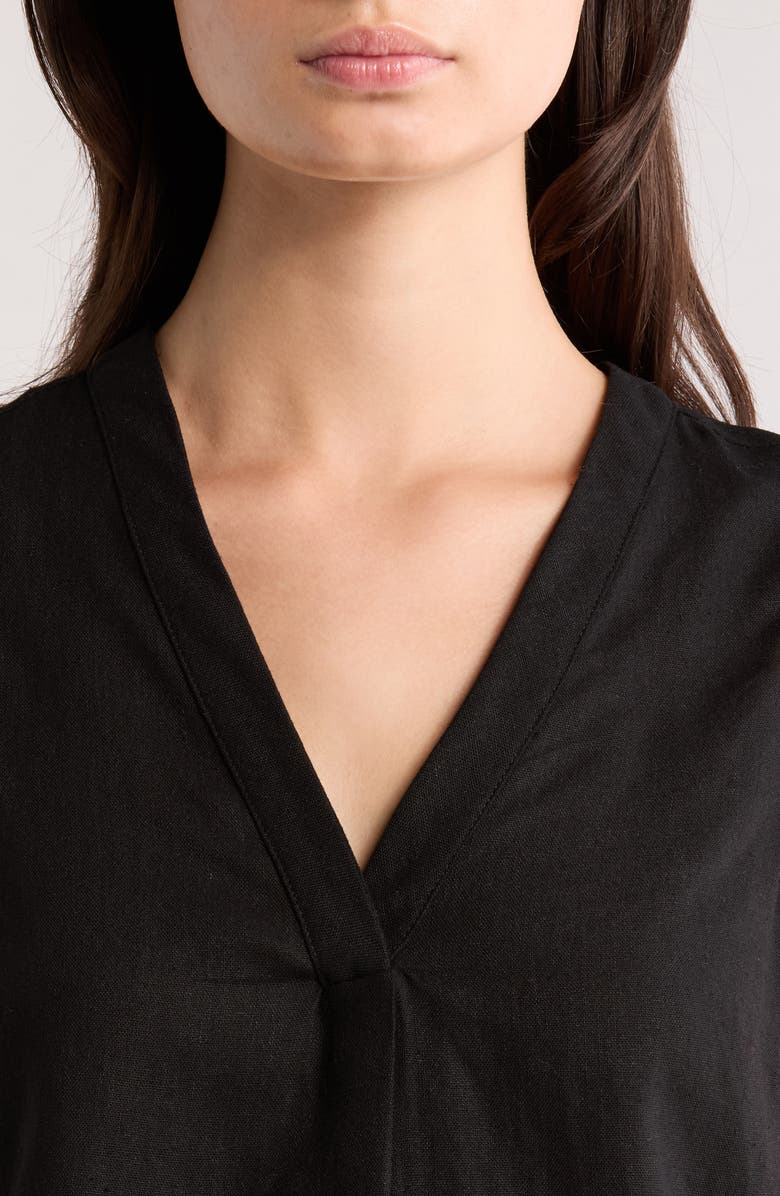 Vince Camuto V-Neck Tank Top, Alternate, color, Rich Black