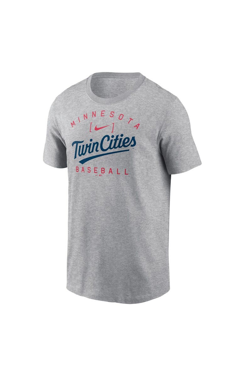 Nike Men's Nike Heather Gray Minnesota Twins Home Team Athletic Arch T-Shirt, Alternate, color, Heather Gray