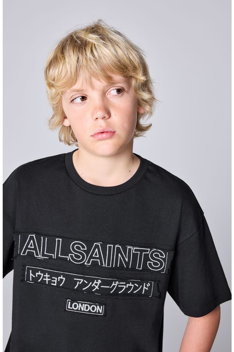Kids' Underground Contrast Patch Graphic Tee, Alternate, color, BLACK