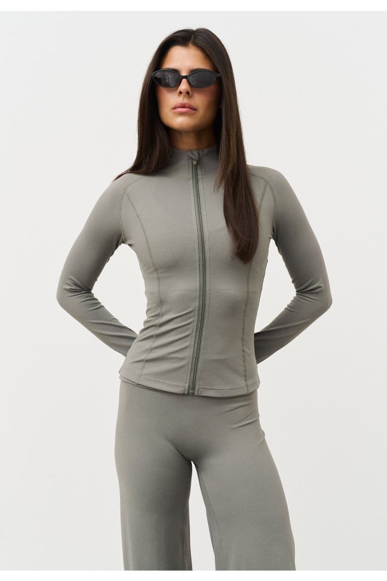 Softsculpt Zip Jacket, Alternate, color, Dark Olive