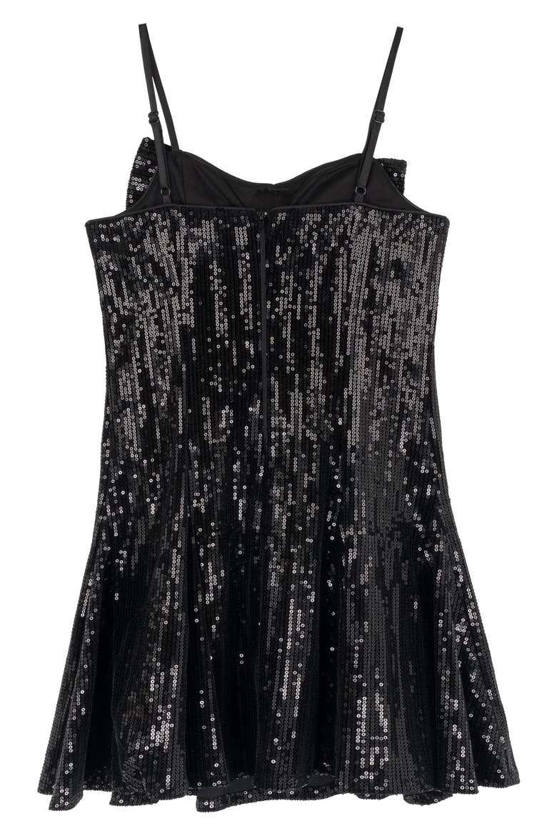 Kids' Sequin Bow Fit & Flare Dress, Alternate, color, BLACK