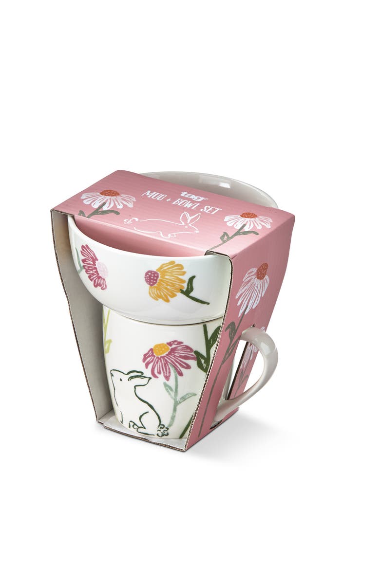 tag Easter Bunny Mug and Bowl Set - Colorful Bone China Drinkware, Alternate, color, Multicolored