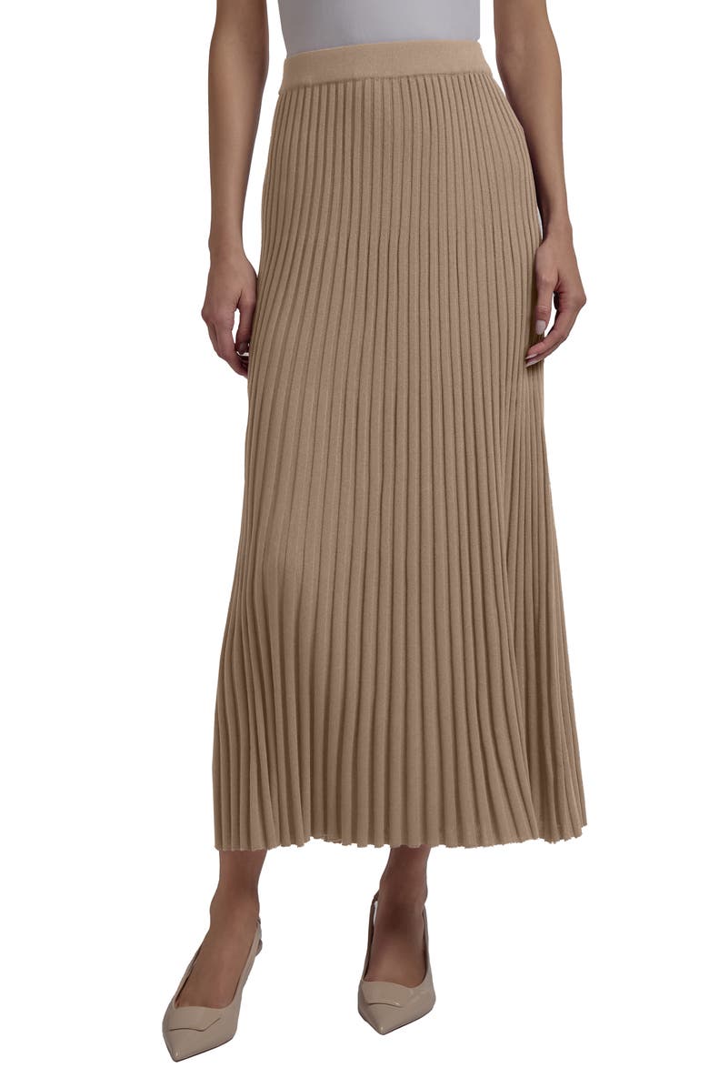 Misook Heritage Fit Pleated Knit Skirt, Main, color, 