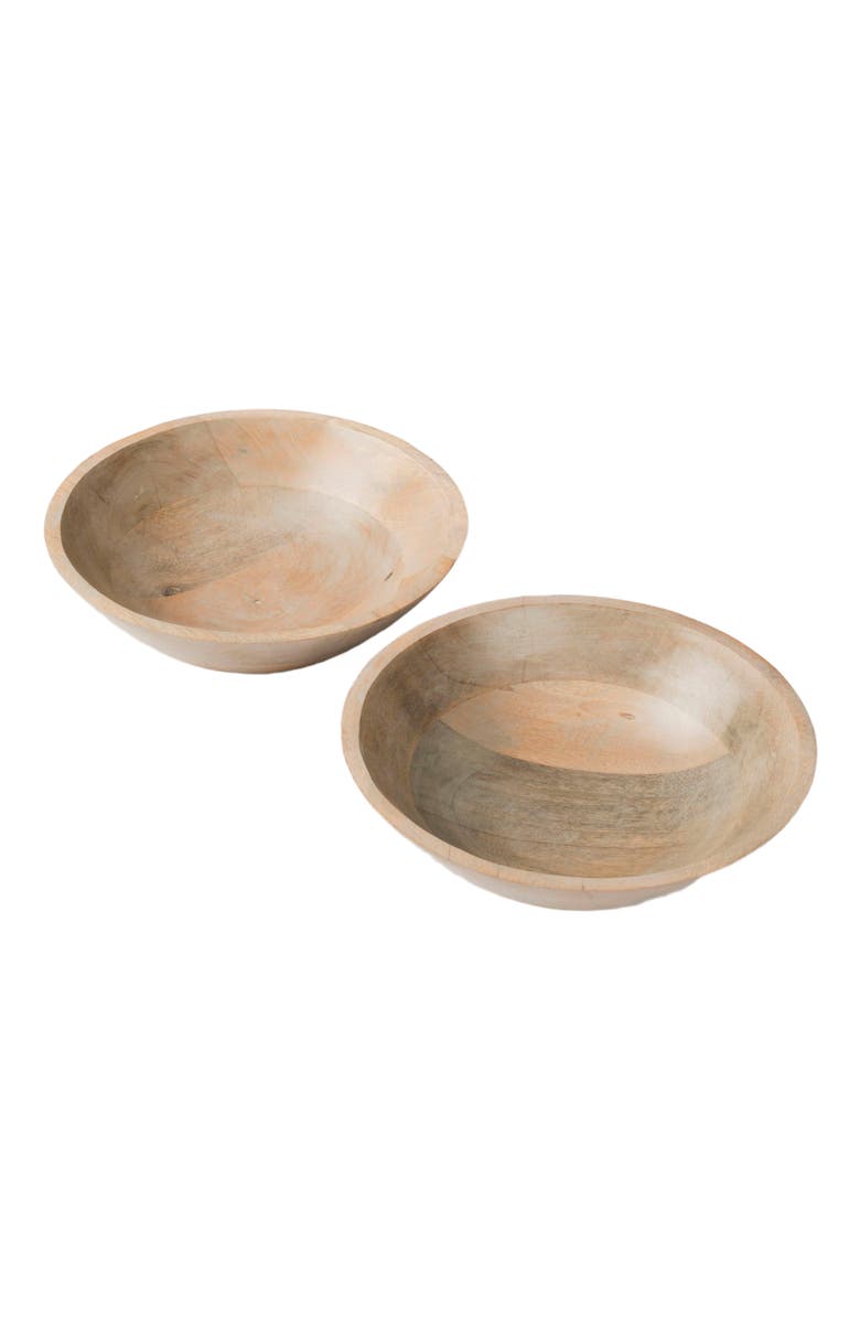 Mela Artisans Woodform Stackable Bowls - Rustic Grey, Alternate, color, Grey