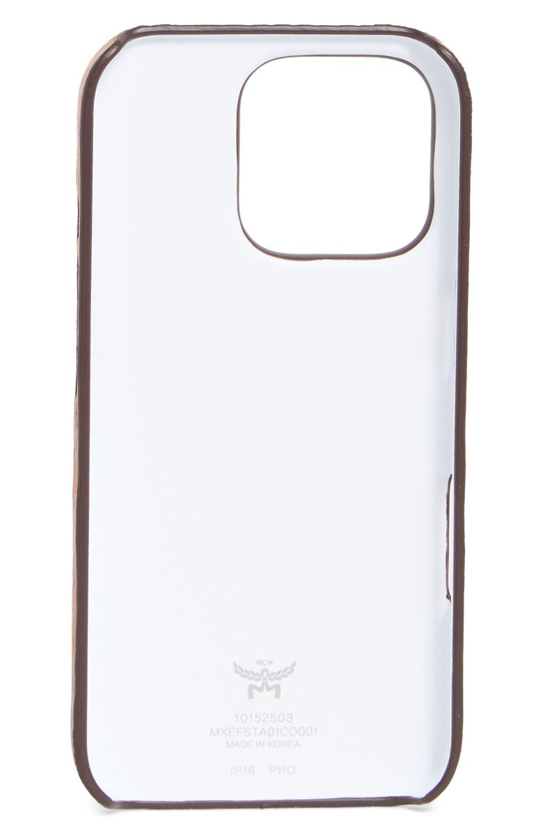 MCM Monogram iPhone 16 Pro Case, Alternate, color, Cognac