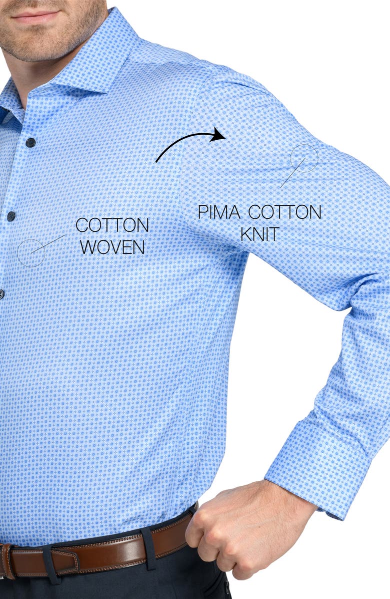 W.R.K Geo Motif Slim Fit Cotton Dress Shirt, Alternate, color, Light Blue