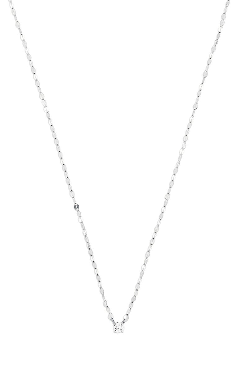 LANA 14K Gold Single Diamond Charm Necklace, Main, color, White Gold