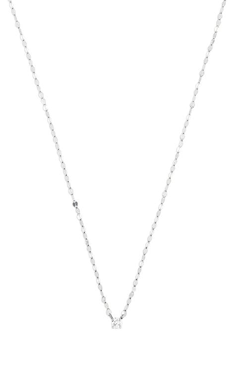 14K Gold Single Diamond Charm Necklace
