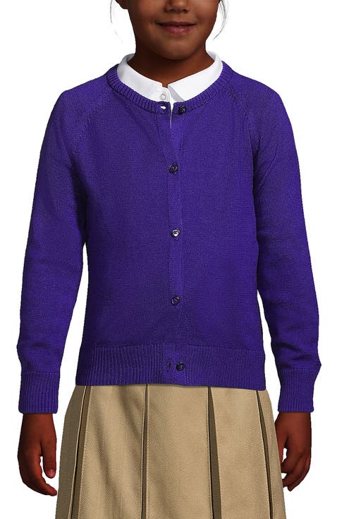 School Uniform Girls Cotton Modal Cardigan Sweater
