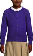 Lands' End School Uniform Girls Cotton Modal Cardigan Sweater