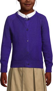 Lands' End School Uniform Girls Cotton Modal Cardigan Sweater