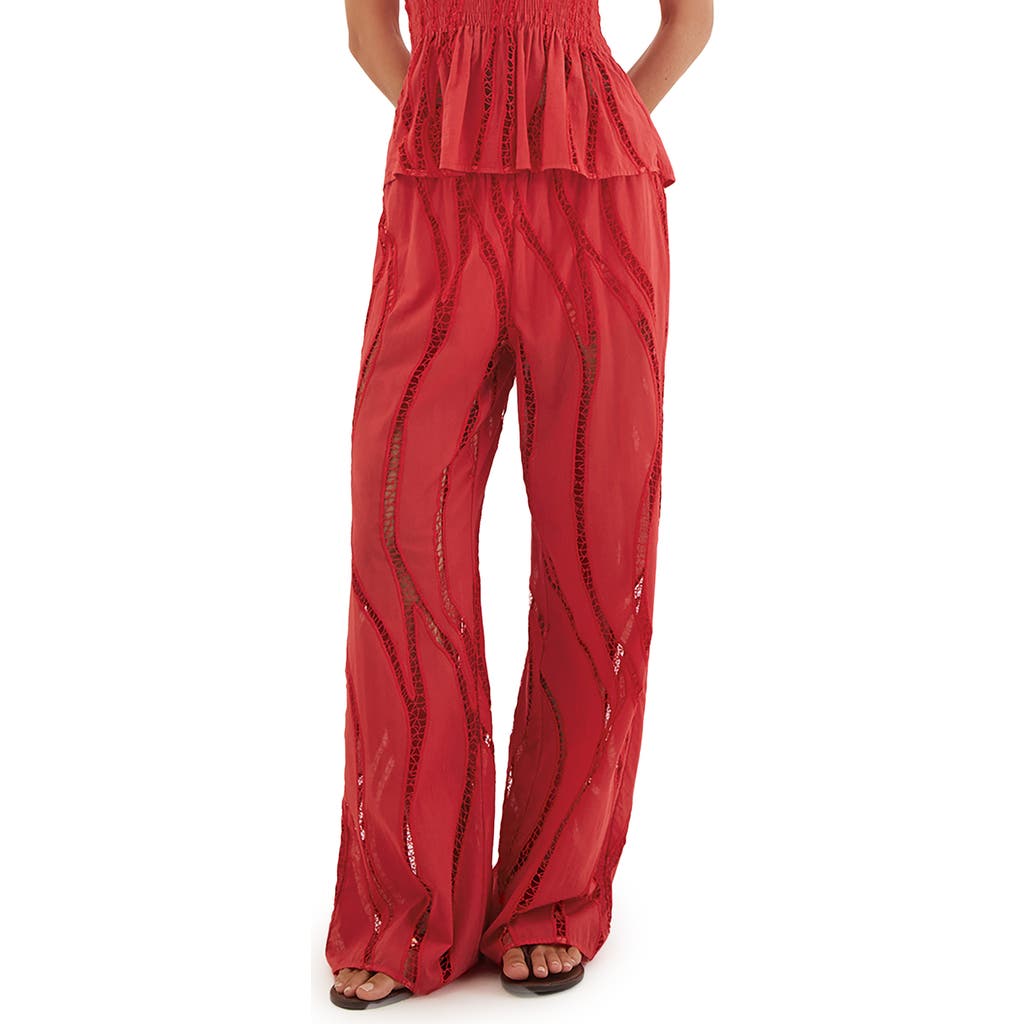 Vix Paula Hermanny Raspberry Babi Cover-up Pants In Red