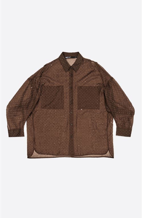 Bimba Y Lola Oversize Shirt With Mini Rhinestones In Animal Print