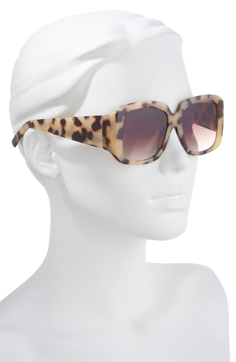 BP. Chunky Gradient Square Sunglasses, Alternate, color, Milky Tortoise