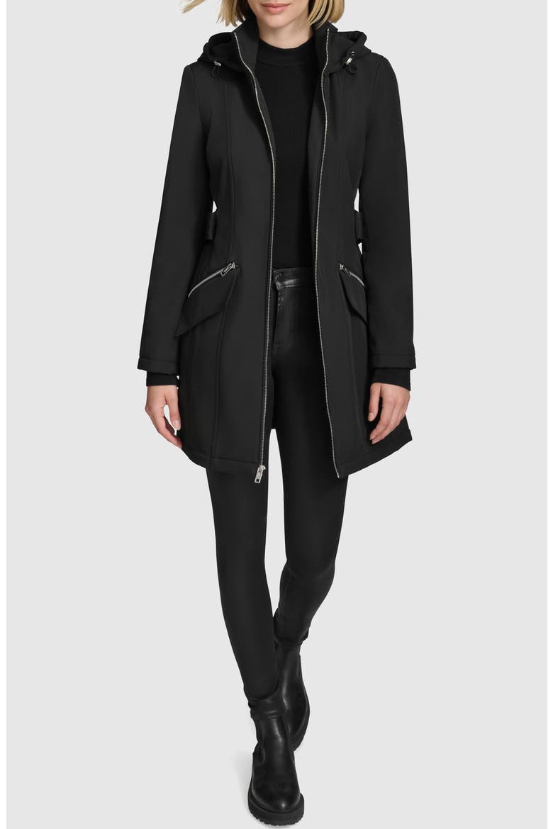Quinn Water Resistant Belted Trench Coat, Alternate, color, BLACK