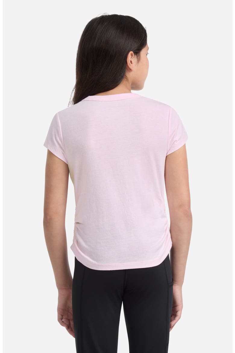 Kids' Laurel Ruched Cotton Blend Graphic T-Shirt, Alternate, color, CRADLE PINK