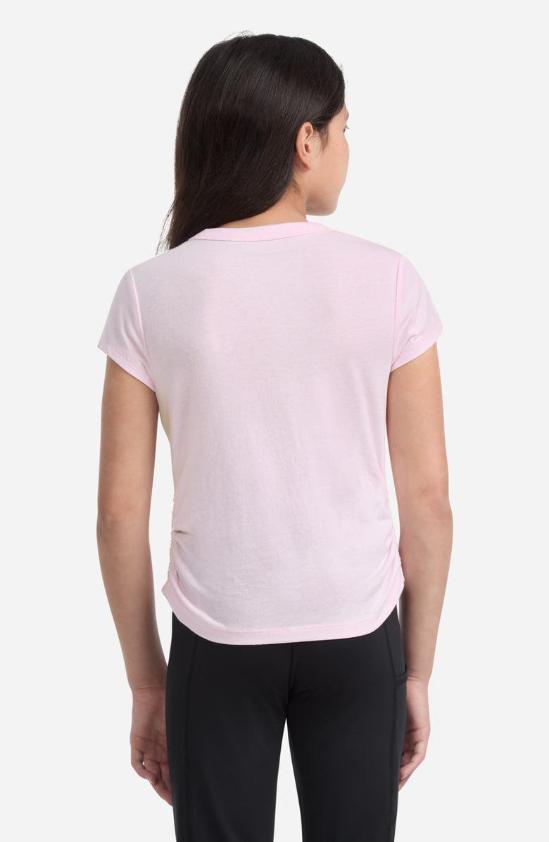 abercrombie kids Kids' Laurel Ruched Cotton Blend Graphic T-Shirt, Alternate, color, Cradle Pink