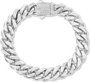 BLACKJACK Mens Pavé Miami Cuban Chain Bracelet