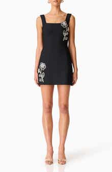 Soleil Beaded Placed Floral Cocktail Minidress
