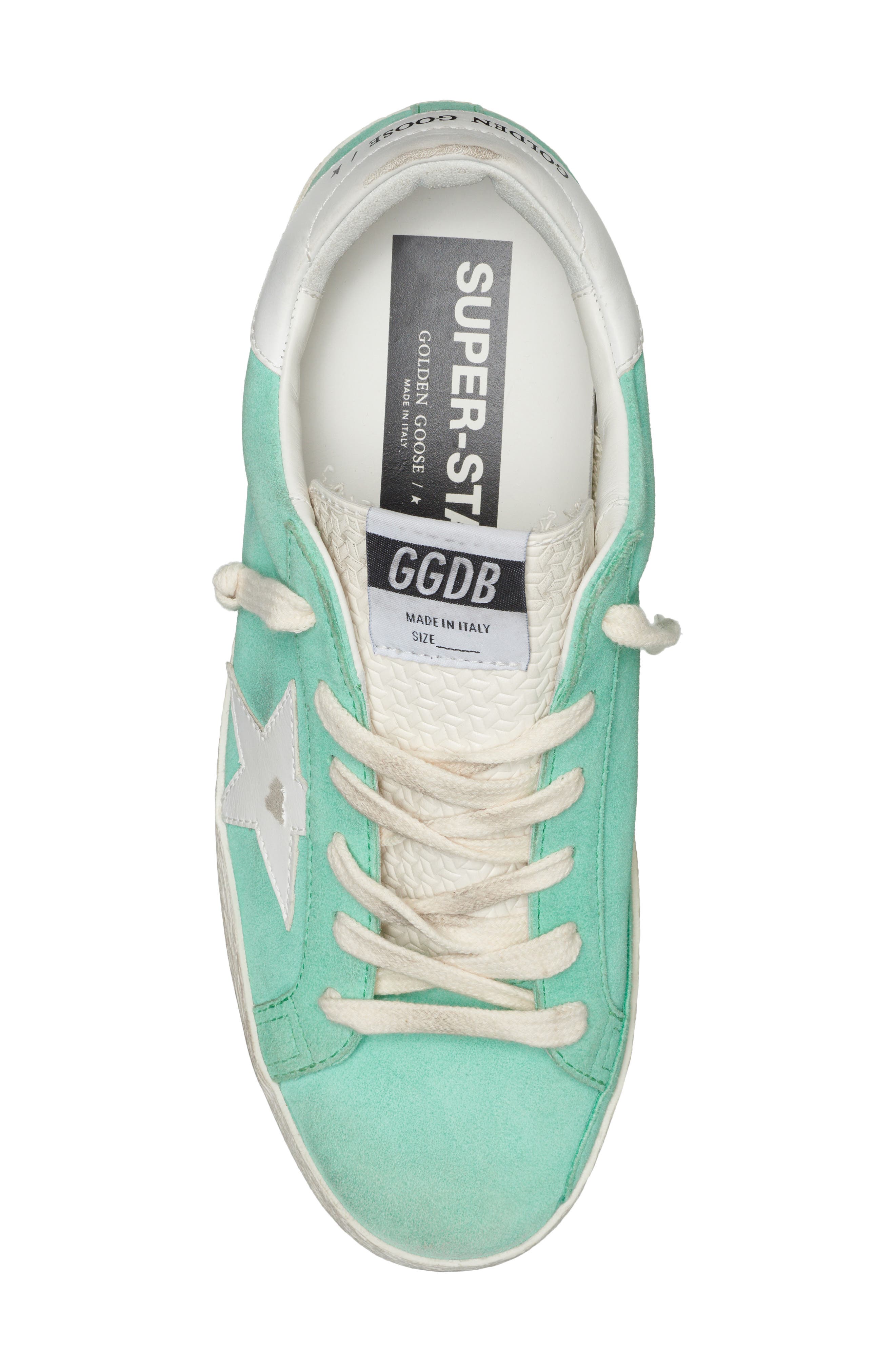 Golden Goose Super-Star Low Top Sneaker, Alternate, color, Aquamarine/ White
