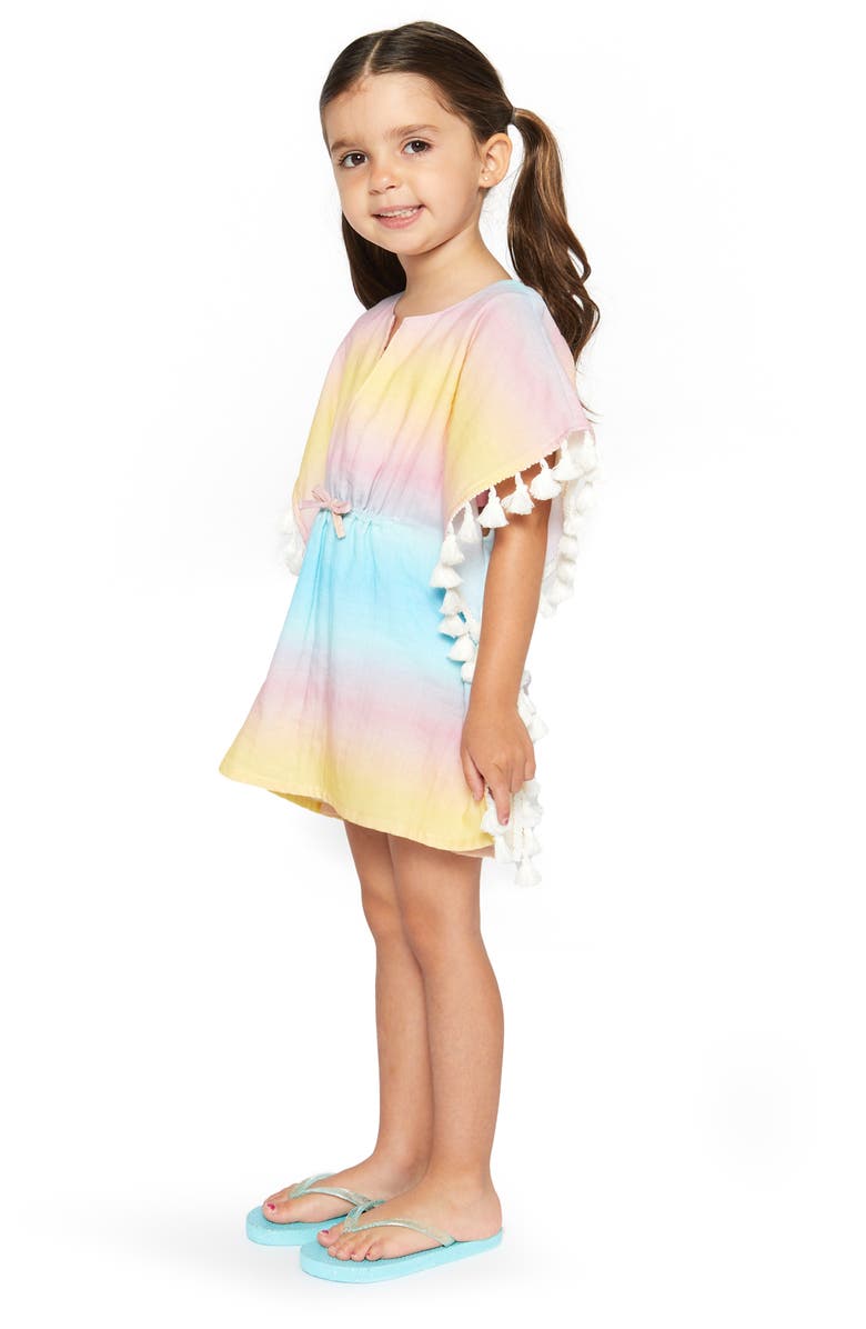 Andy & Evan Kids' Tassel Cotton Cover-Up Dress, Alternate, color, Rainbow Ombre