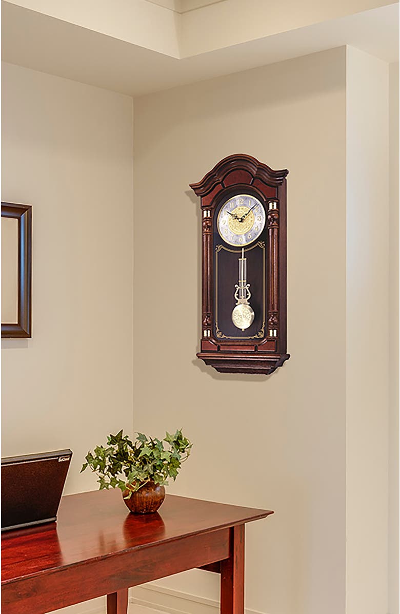 Seiko Stately Pendulum Wall Clock with Chimes, Alternate, color, Brown