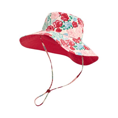Lost Pattern Nyc "le Jardin" Reversible Sun Hat In Red