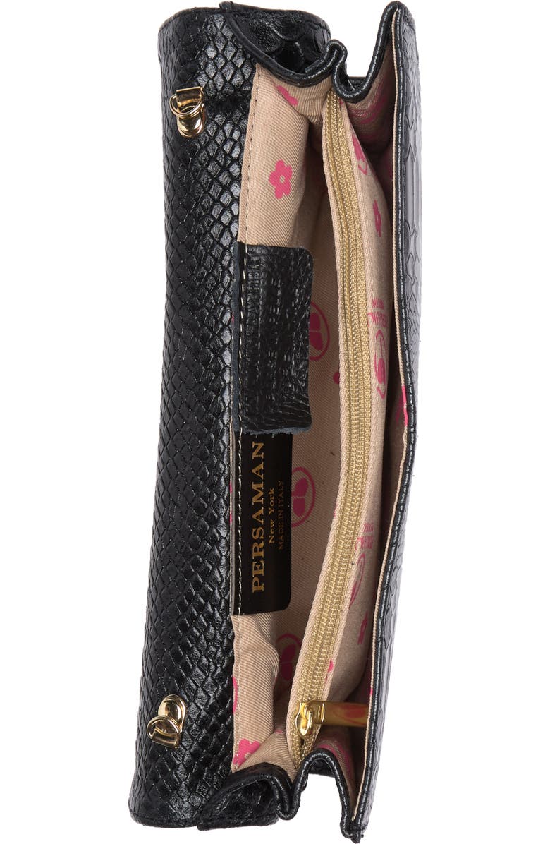 Persaman New York Lea 62 Snakeskin Leaather Clutch, Alternate, color,