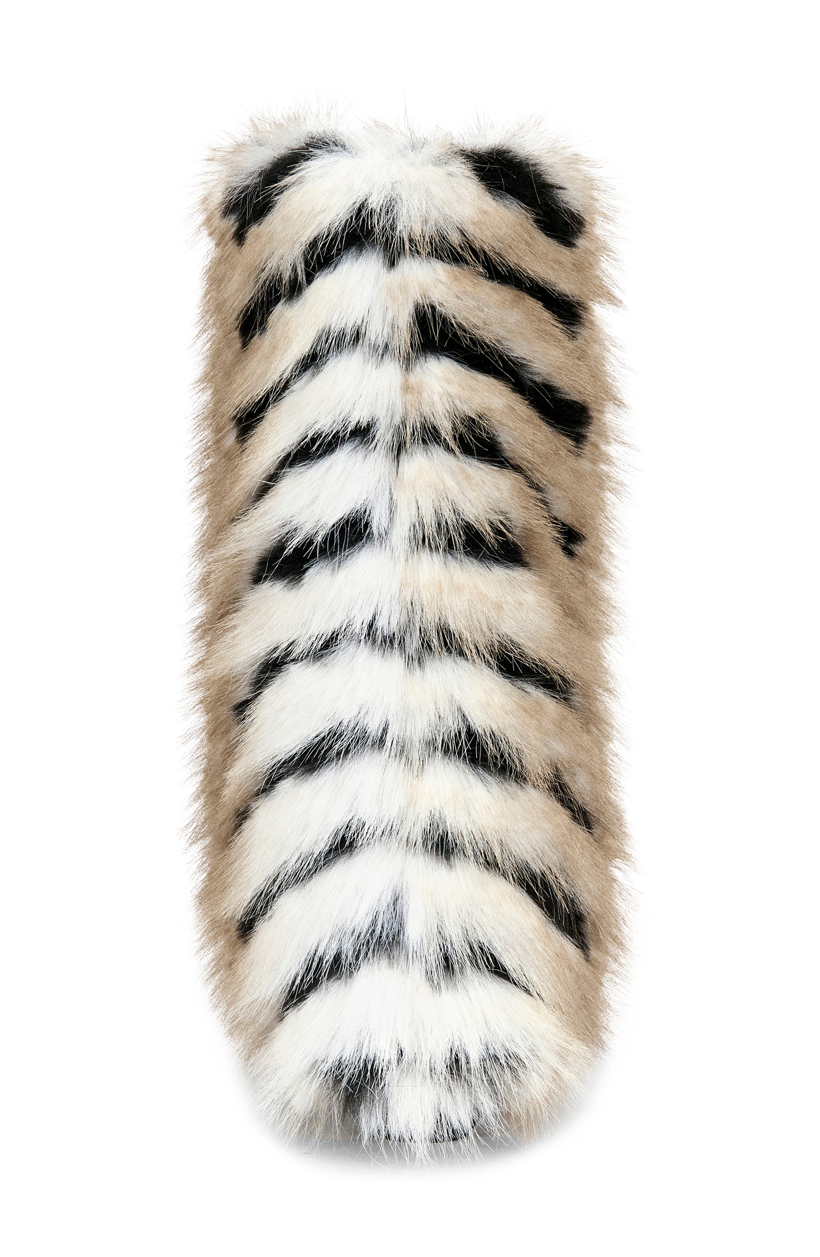 AZALEA WANG Jonette Faux Fur Bootie, Alternate, color, Black