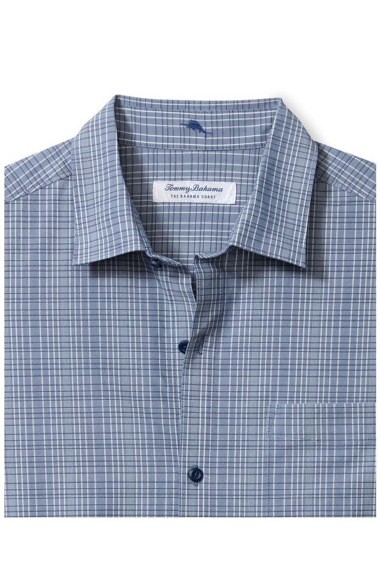 Bahama Coast Tidal Check IslandZone® Button-Up Shirt, Alternate, color, NAVY