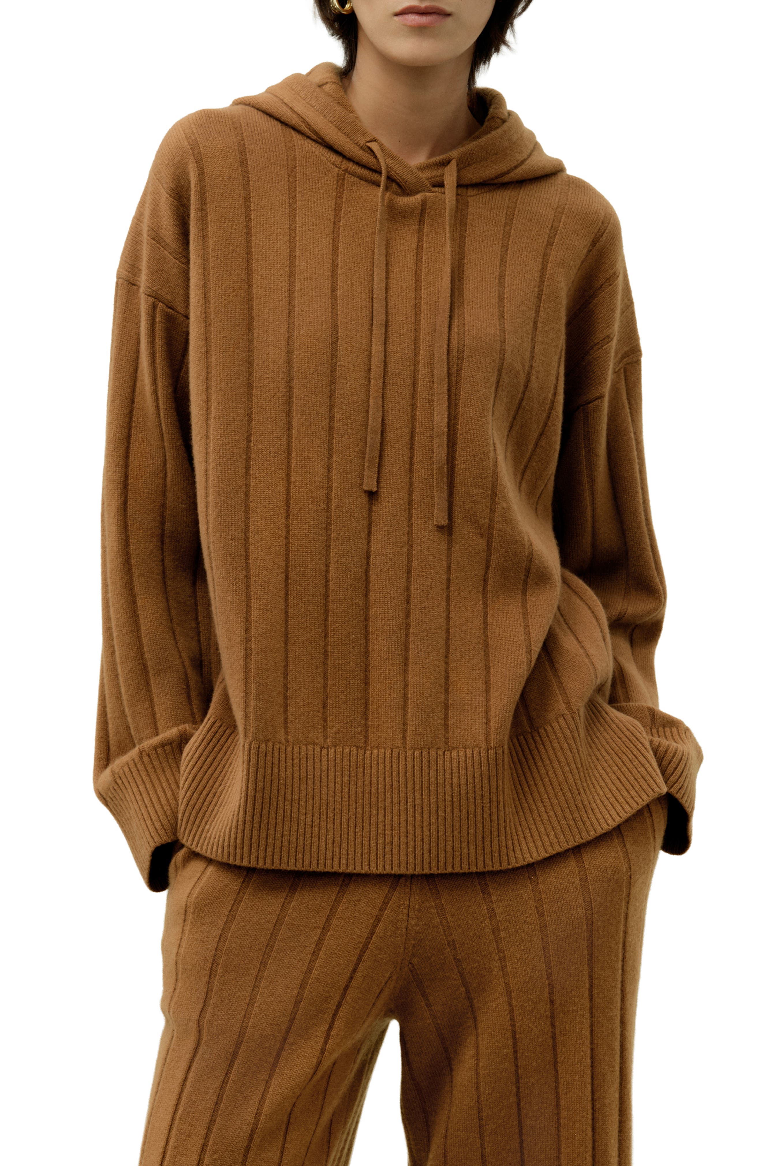 Ribbed Hooded Knit Top - image 3